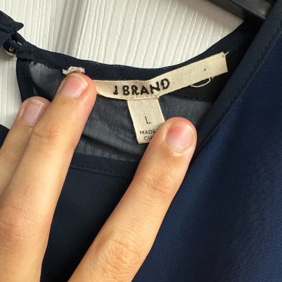 NWOT J Brand Navy/Black Tank Blouse Size Large - Picture 3 of 4